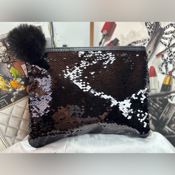 Anastasia 2pc Lip Essential W/Black sequin cosmetic pouch NIB - Picture 5 of 11